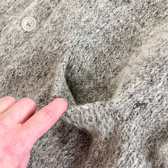 Artisan Hand-Knit Wool Mohair Grandpa Cardigan - Picture 9 of 13